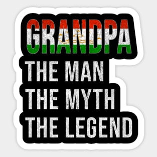 Grand Father Tajikistani Grandpa The Man The Myth The Legend - Gift for Tajikistani Dad With Roots From  Tajikistan Sticker